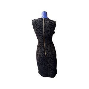 Calvin Klein black leopard print sheath dress